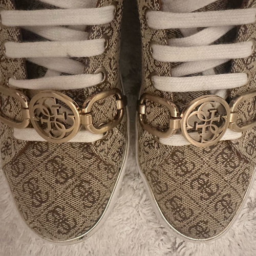 Guess women's athletic shoes like new, size 37, beige gold