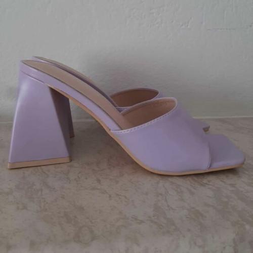 Mules shoes like new with unique heel, size 38