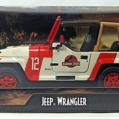Jada Toys 2022 Jurassic Park 1992 Jeep Wrangler 1:24 Die-Cast Toy Car New