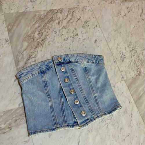 Zara denim strapless top, blue, size M