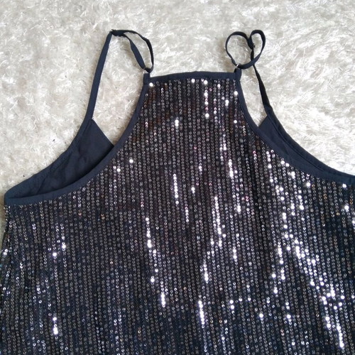 Sequin top Shein size M 38 like new, white silver