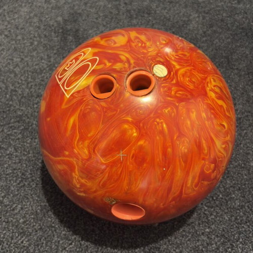 Bowling ball used with holes and scratches