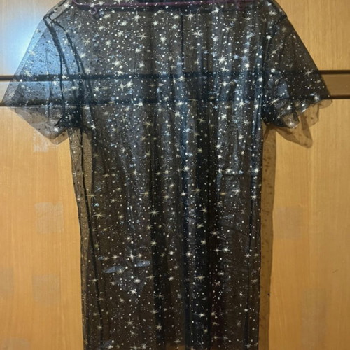 Black transparent dress with star pattern like new