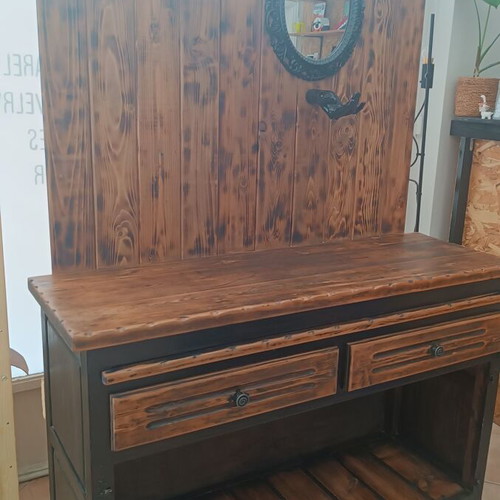 Vintage secretary refurbished with mirror and hanger