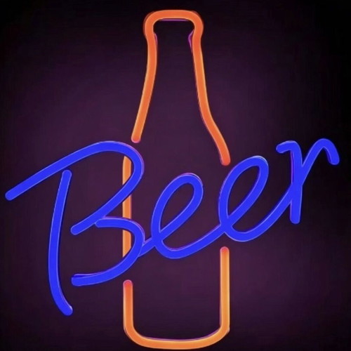Neon light sign beer bottle new