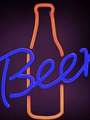 Neon light sign beer bottle new