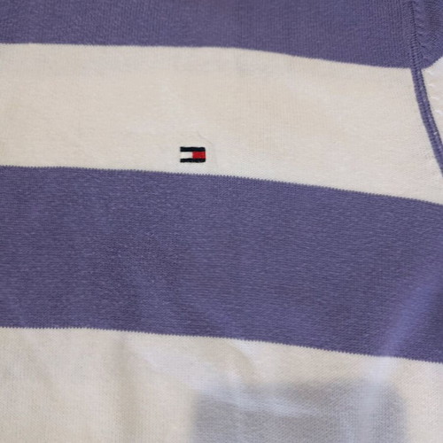 Tommy Hilfiger Premium Cotton XL sweater used, purple and white stripes