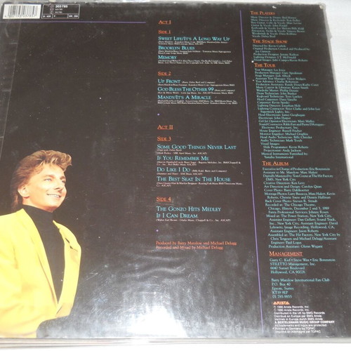 Barry Manilow Double LP Live On Broadway used, vinyl