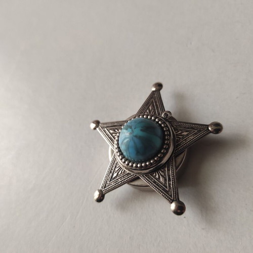 Star talisman like new, silver with turquoise stone