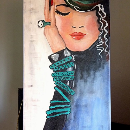 Painting on canvas with acrylics 20×40 cm new