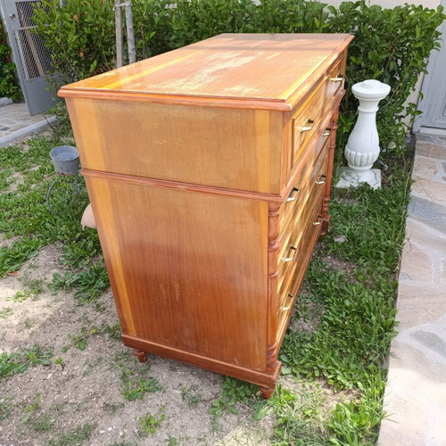 Vintage wooden dresser with 4 drawers used, 1970s