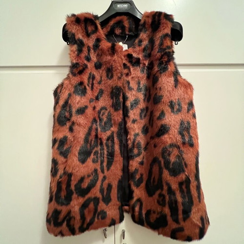 Dino Apelle fur plush vest like new, black and brown, size L