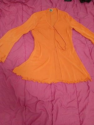 Jersey cardigan used, orange, one size