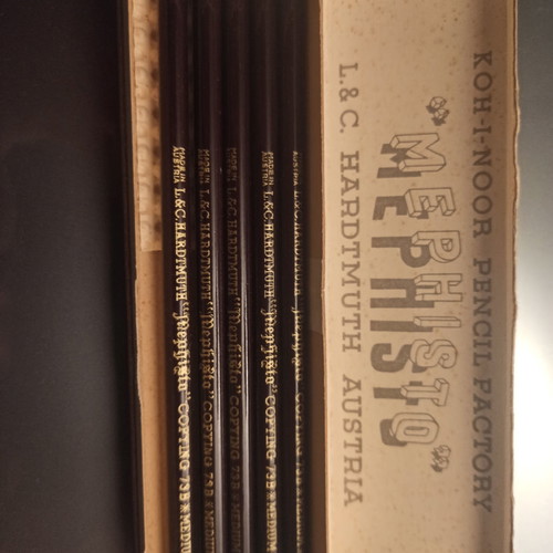 Koh-I-Noor Mephisto 73B Hard Set of 5 Vintage Pencils Unused