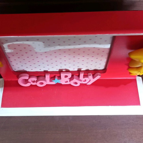 Vintage 90s piggy bank and photo frame set new