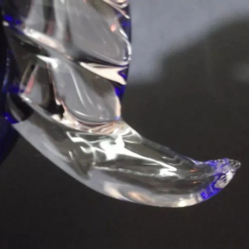 Blue Glass Swan Paperweight used, Murano Art Italy