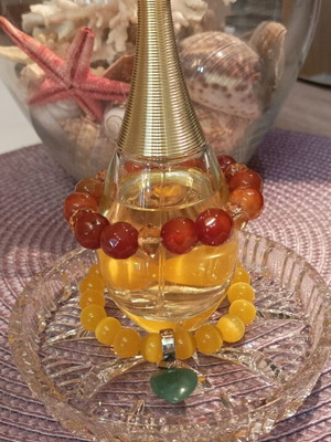 Bracelet set with carnelian, yellow cat's eye and aventurine, like new