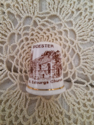 Porcelain tourist thimble from Bicester