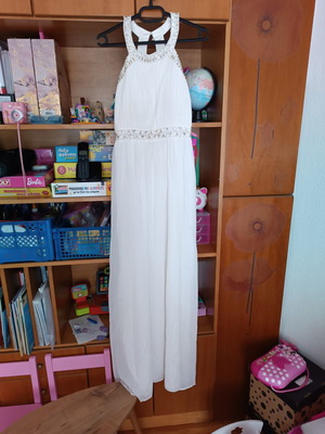 Dress like new, white, lined with caps on chest, size L