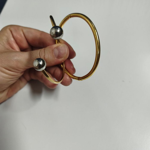 Two steel bracelets in gold color, like new