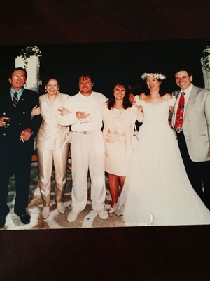 Rare authentic large photo of Giannis Parios and Sofia Aliberti from wedding, like new
