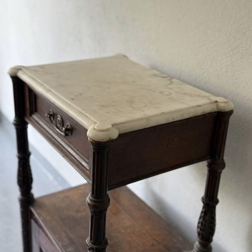 Antique nightstand with marble used