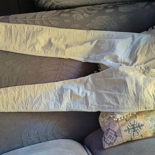 Slim pants used, elastic, light gray, size small