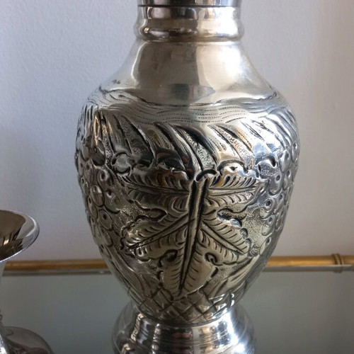 Large silver-plated vase 30cm height like new, small vase gift