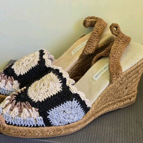 L'Autre Chose Platform Shoes New Italian Woven Espadrille Style