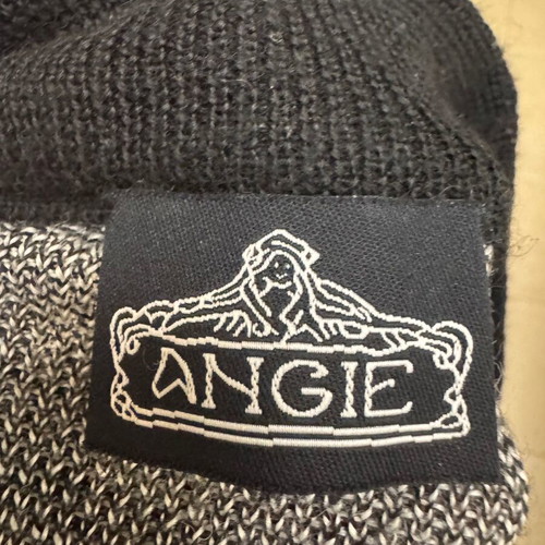 Angie knitted sweater with puff sleeve, like new, size L, black and white