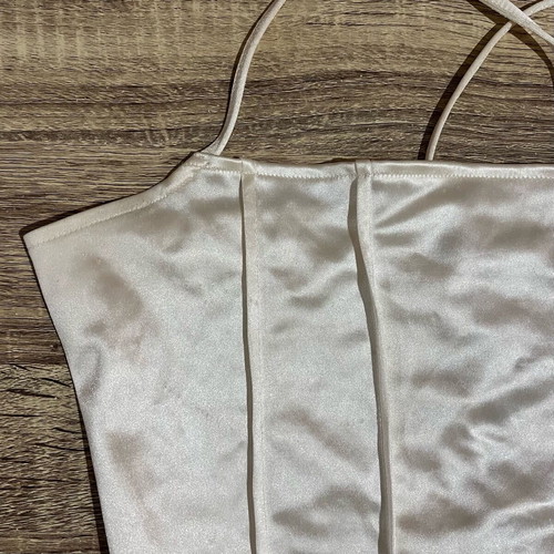 H&M women's top like new, satin cream with straps
