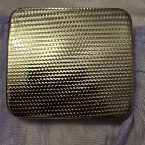 Tobacco Case for Rolling Cigarettes used, silver color