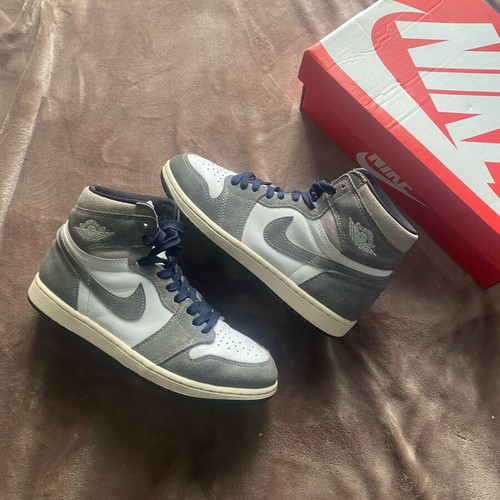 Jordan 1 High washed like new, white and grey, size 41
