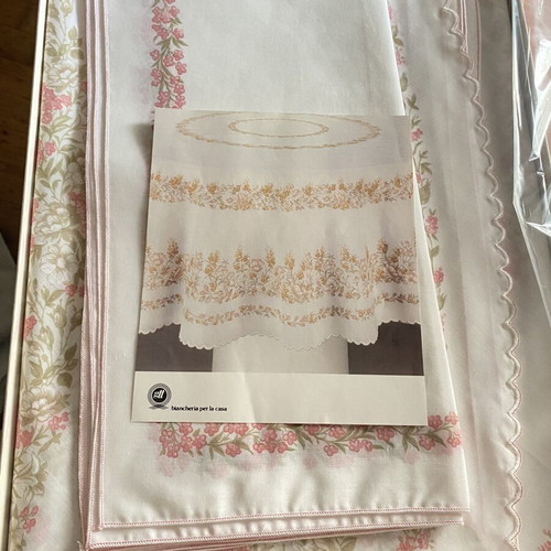 Italian vintage table linen set with napkins new