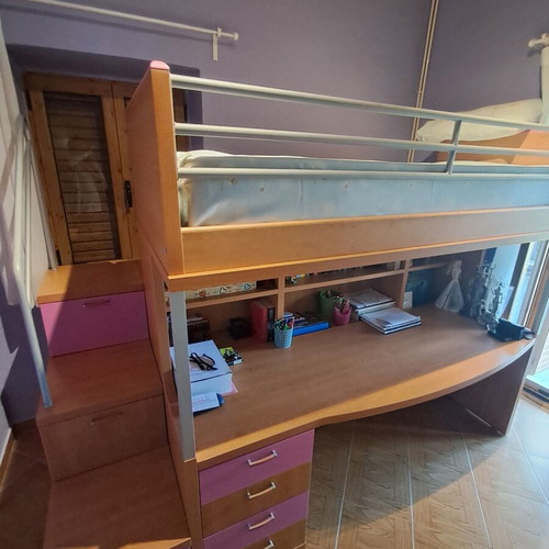 Giannousiadis bunk bed with desk, wooden kids furniture