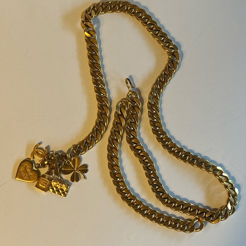 Chanel vintage gold chain belt used, size 90