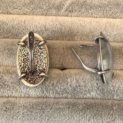 Jenavi silver earrings new with mother of pearl