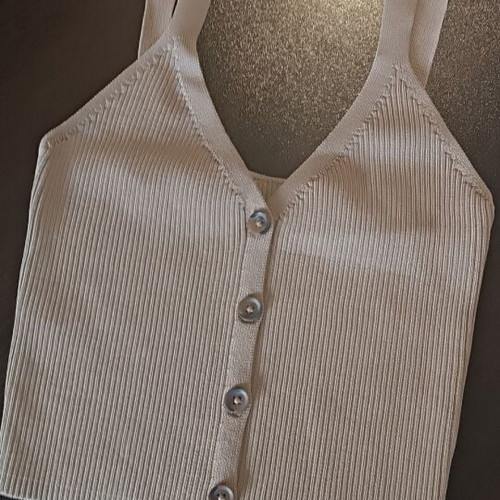 Buttoned beige top