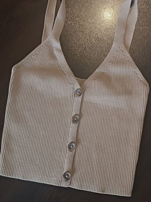 Buttoned beige top