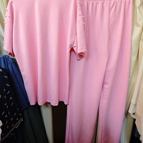 Women's tracksuit set with pearls pink new