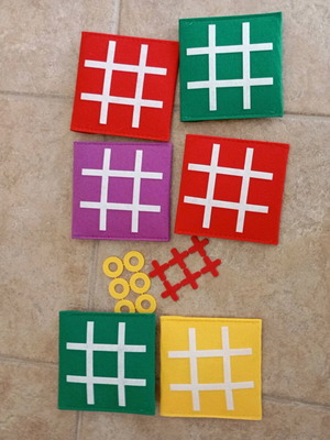 Tic Tac Toe new felt set of 6 pieces