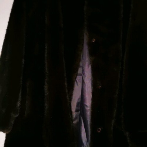 Ecological black fur coat like new, size L