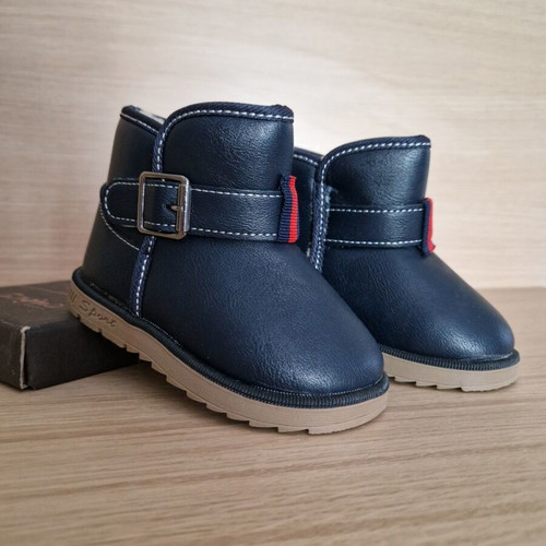 Blue children's boots size 24 new with decorative buckle