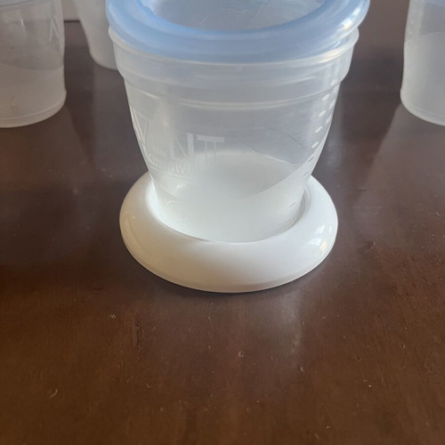 Avent baby food storage containers, 8 x 180ml with lids and white base