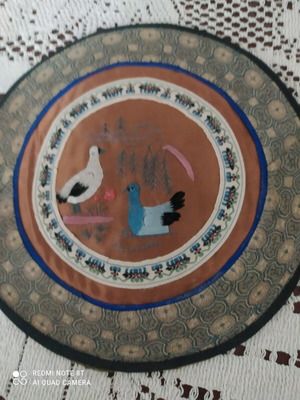 Fabric large placemats new with embroidered figures
