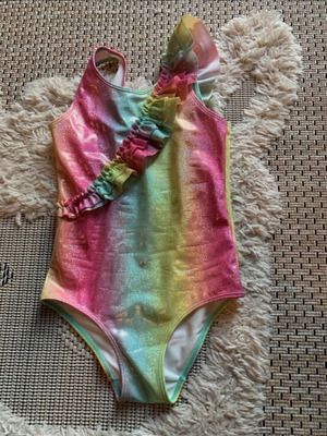H&M Rainbow swimsuit with glitters, size 122/128