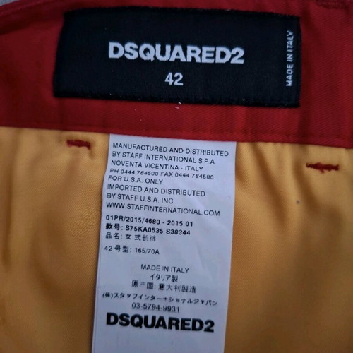 Desquared2 pants red, like new, size XL