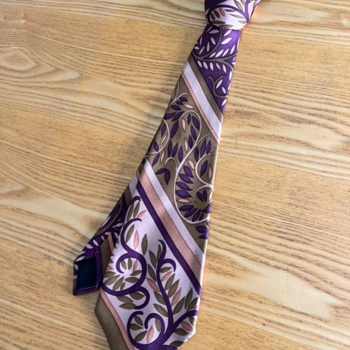 Tseklejis Vintage 70s Woven Pure Silk Tie, excellent condition