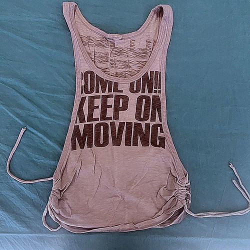 Grey athletic cut top, size Small, side ruching