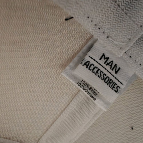 Straw hat new, beige and blue